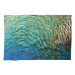 Peacock Feathers I Colorful Abstract Nature Design Kitchen Towel