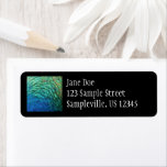 Peacock Feathers I Colorful Abstract Nature Design Label