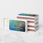 Peacock Feathers I Colorful Abstract Nature Design Matchboxes