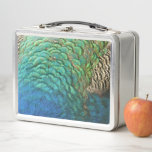 Peacock Feathers I Colorful Abstract Nature Design Metal Lunch Box