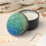 Peacock Feathers I Colorful Abstract Nature Design Mini Candle Favors