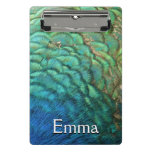 Peacock Feathers I Colorful Abstract Nature Design Mini Clipboard