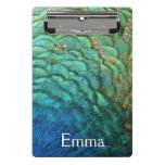 Peacock Feathers I Colorful Abstract Nature Design Mini Clipboard