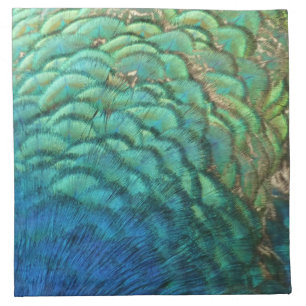 Peacock Feathers I Colorful Abstract Nature Design Napkin