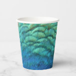 Peacock Feathers I Colorful Abstract Nature Design Paper Cups