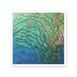 Peacock Feathers I Colorful Abstract Nature Design Paper Napkins