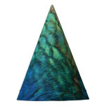 Peacock Feathers I Colorful Abstract Nature Design Party Hat