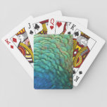 Peacock Feathers I Colorful Abstract Nature Design Playing Cards