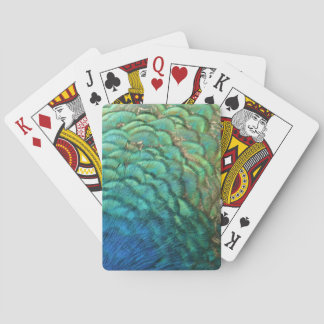 Peacock Feathers I Colorful Abstract Nature Design Poker Cards