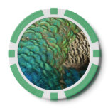 Peacock Feathers I Colorful Abstract Nature Design Poker Chips