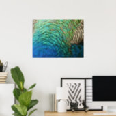 Peacock Feathers I Colorful Abstract Nature Design Poster (Home Office)