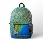 Peacock Feathers I Colorful Abstract Nature Design Printed Backpack