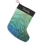 Peacock Feathers I Colorful Abstract Nature Design Small Christmas Stocking