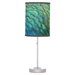 Peacock Feathers I Colorful Abstract Nature Design Table Lamp
