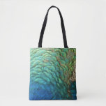 Peacock Feathers I Colorful Abstract Nature Design Tote Bag