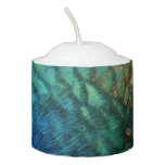 Peacock Feathers I Colorful Abstract Nature Design Votive Candle