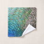 Peacock Feathers I Colorful Abstract Nature Design Wash Cloth