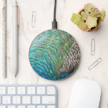 Peacock Feathers I Colorful Abstract Nature Design Wireless Charger