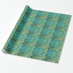 Peacock Feathers I Colorful Abstract Nature Design Wrapping Paper