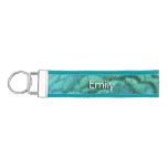 Peacock Feathers I Colorful Abstract Nature Design Wrist Keychain