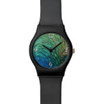Peacock Feathers I Colorful Abstract Nature Design Wrist Watch
