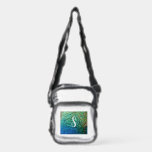 Peacock Feathers I Colorful Nature Monogram Design Clear Crossbody Bag