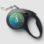 Peacock Feathers I Colorful Nature Monogram Design Retractable Pet Leash