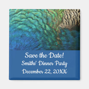 Peacock Feathers I Save the Date Magnet