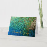 Peacock Feathers I Thank You Foil Greeting Card