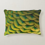 Peacock Feathers II Colorful Nature Accent Pillow