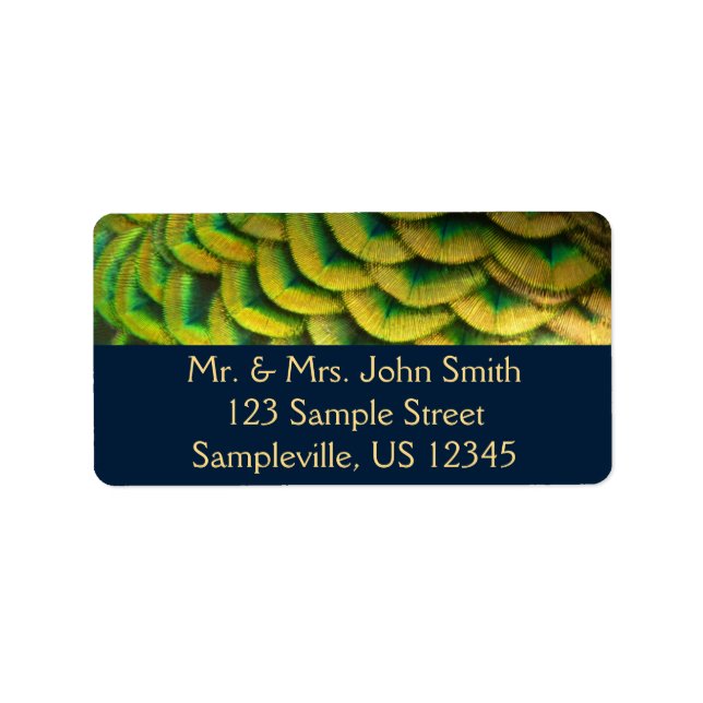 Peacock Feathers II Colorful Nature Label (Front)