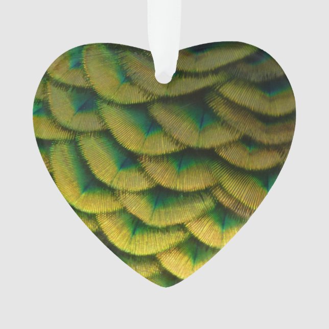 Peacock Feathers II Colorful Nature Ornament (Front)