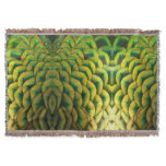 Peacock Feathers II Colorful Nature Throw Blanket