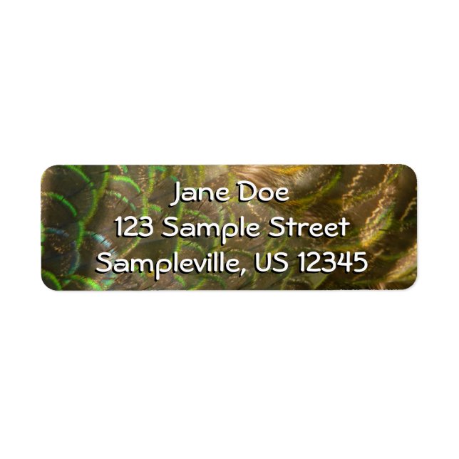 Peacock Feathers III (Female) Subtle Nature Design Label (Front)