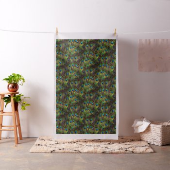 Peacock Feathers Invasion Fabric by BonniePhantasm at Zazzle