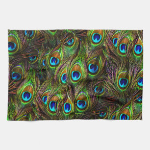 Peacock Feathers Invasion Kitchen Towel