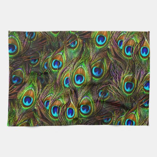 Peacock Feathers Invasion Kitchen Towel
