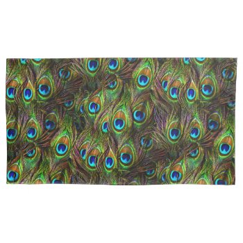 Peacock Feathers Invasion Pillow Case by BonniePhantasm at Zazzle