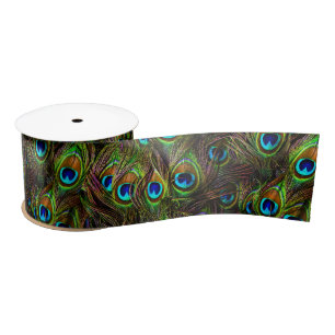 Peacock Feathers Invasion Satin Ribbon