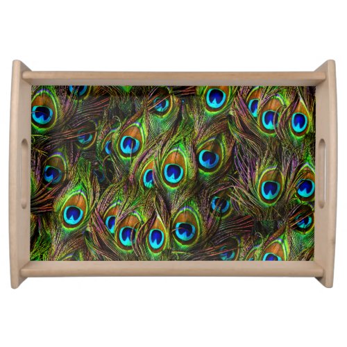 Peacock Feathers Invasion Serving Tray