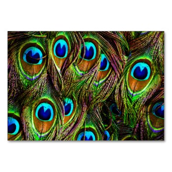 Peacock Feathers Invasion Table Number by BonniePhantasm at Zazzle