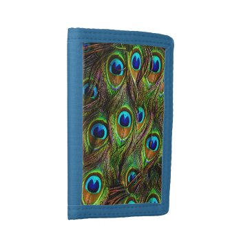 Peacock Feathers Invasion Tri-fold Wallet by BonniePhantasm at Zazzle