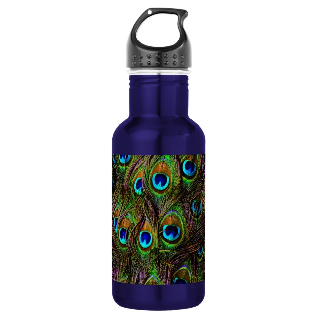Peacock Feathers Invasion - Water Bottle (Front)