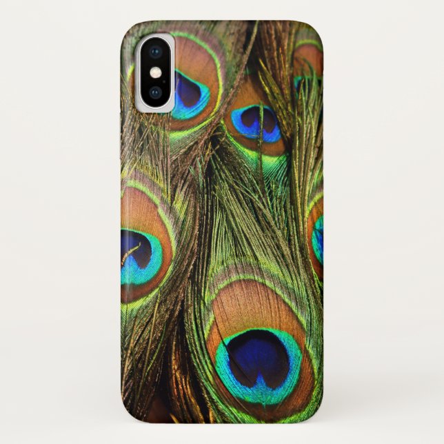 Peacock Feathers iPhone X Case (Back)