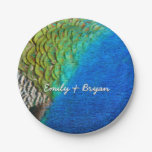 Peacock Feathers IV Abstract Nature Design Paper Plates