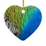Peacock Feathers IV Colorful Abstract Nature Ceramic Ornament