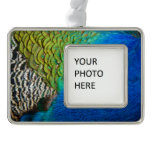 Peacock Feathers IV Colorful Abstract Nature Christmas Ornament
