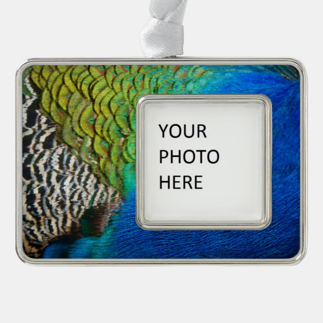 Peacock Feathers IV Colorful Abstract Nature Christmas Ornament (Front)