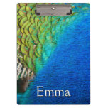 Peacock Feathers IV Colorful Abstract Nature Clipboard