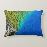 Peacock Feathers IV Colorful Abstract Nature Decorative Pillow